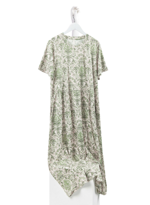 Botanical Secret Midi Short Sleeves Dress / Gaun Midi Lengan Pendek Botanical Secret S35-NE3078