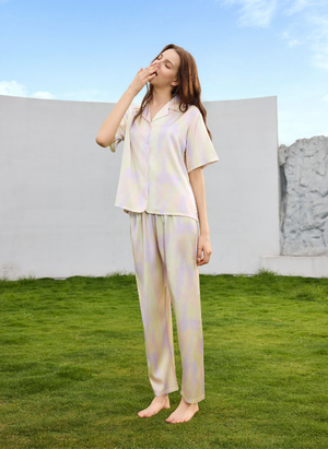 Misty Glow Pajamas Set / Set Pijama Lengan Pendek & Seluar Panjang Misty Glow S35-PA2378