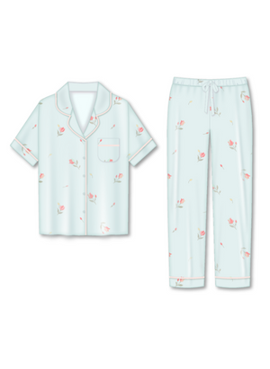 Aqua Blossom Pajamas Set / Set Pijama Aqua Blossom S35-PA2376