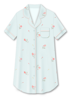 Aqua Blossom Short Sleeves Dress  / Gaun Lengan Pendek Aqua Blossom S35-NE3084