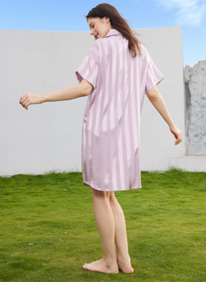 Jacquard Stripes Short Sleeves Dress / Gaun Lengan Pendek Corak Jalur Jacquard S35-NE3079