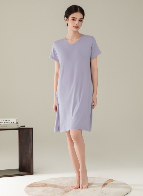 Cozy Lounge Bamboo Wellness Sleepwear Padded Nightdress Back / Baju Tidur Bamboo Wellness Cozy Lounge Berlapik N31-NE3031