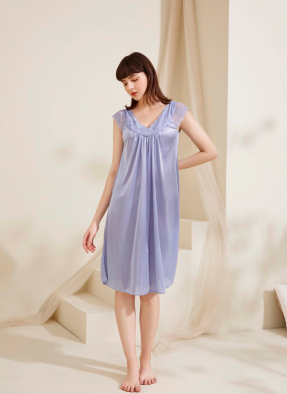 Nylon Knee Length Dress Sleepwear S35-NE2976 – Sorella Malaysia