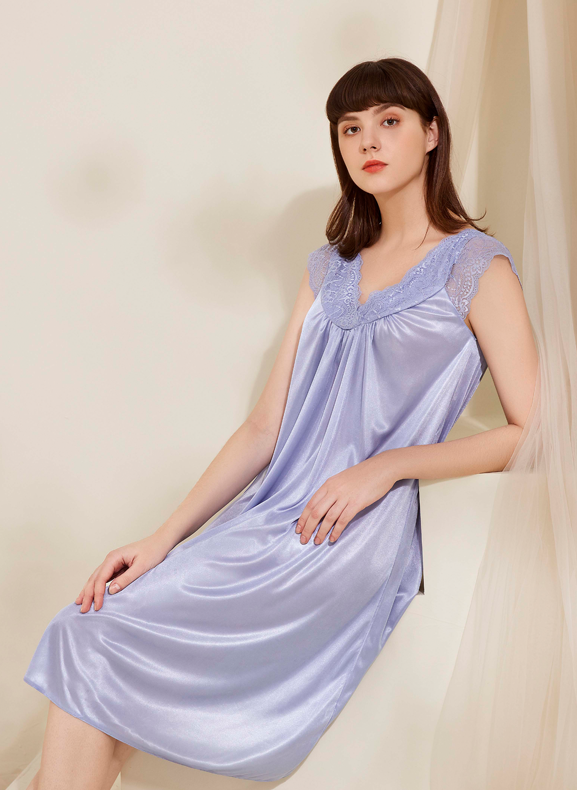 Nylon Knee Length Dress Sleepwear S35-NE2976 – Sorella Malaysia